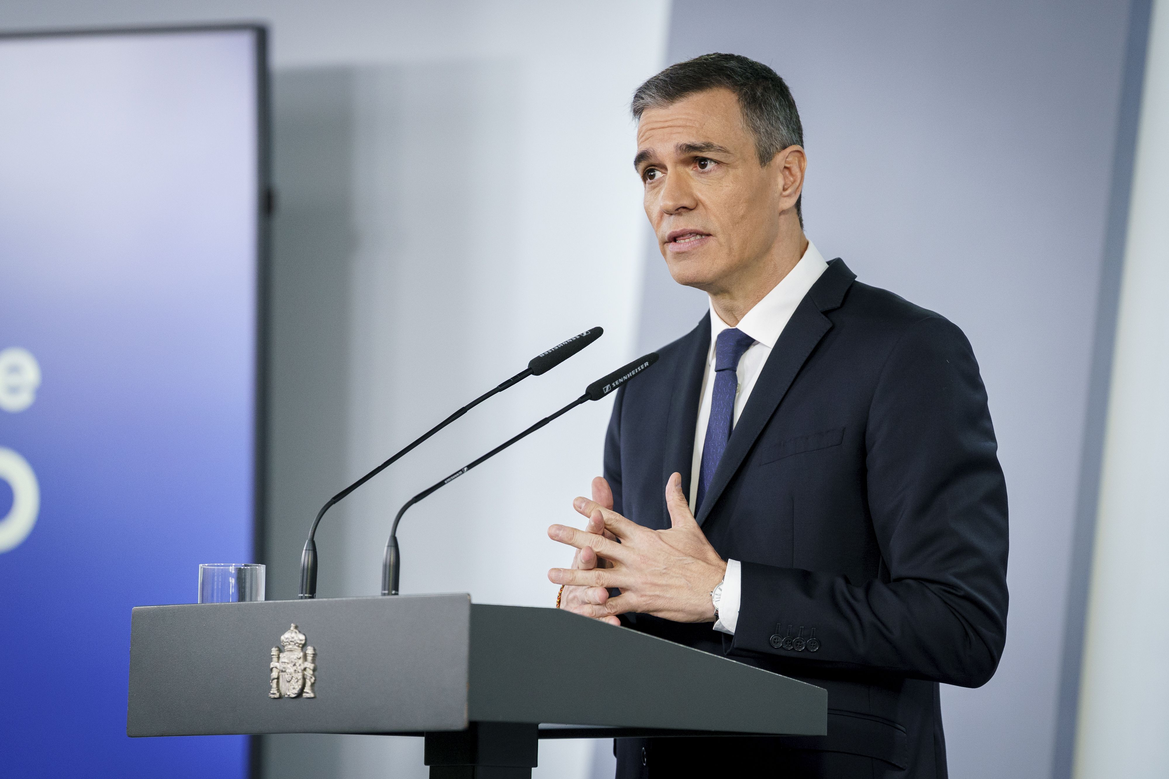 El presidente del Gobierno ha anunciado el incremento del gasto en Defensa comprometido con la OTAN. Foto: A. Pérez Meca - Europa Press.