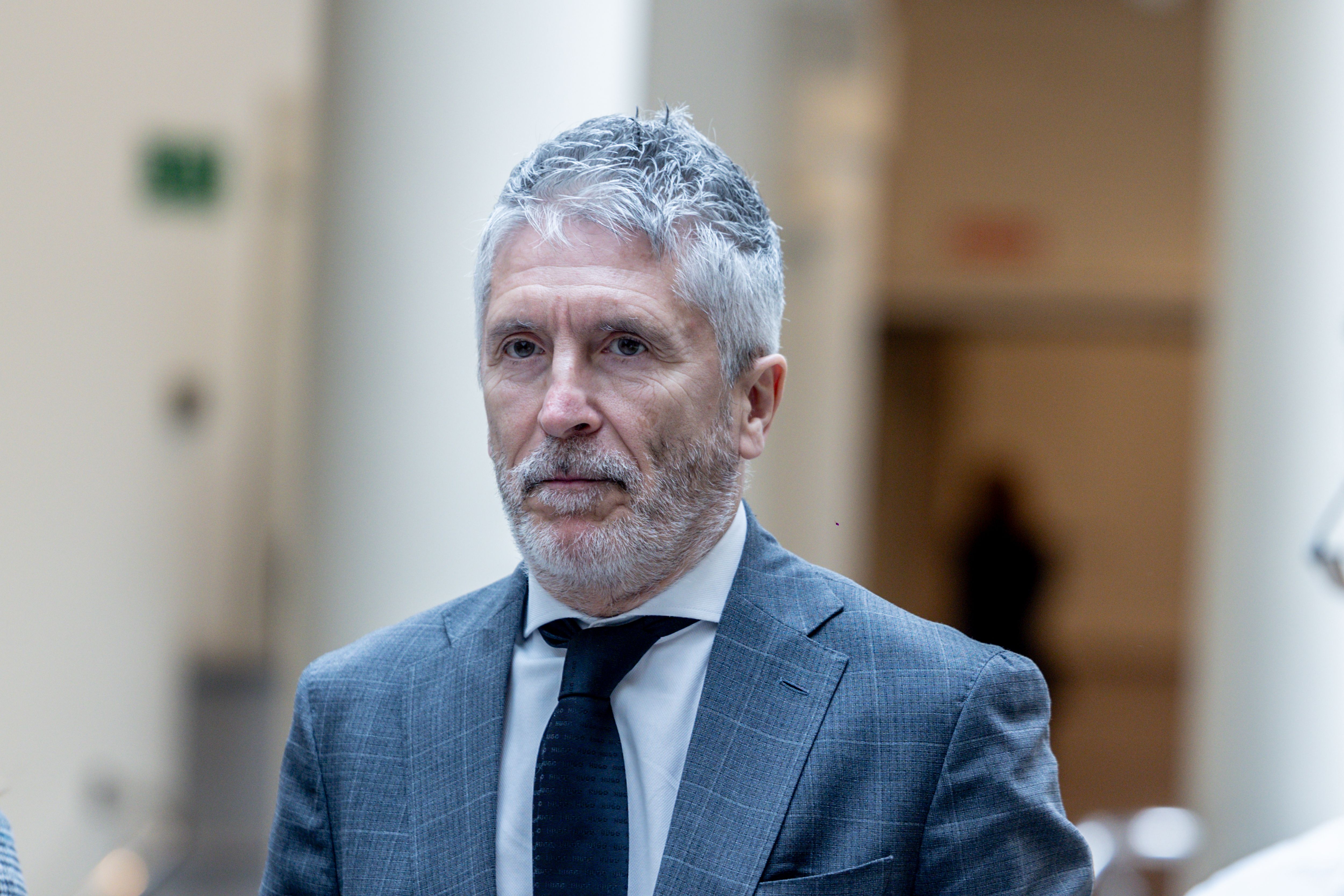 El ministro del Interior, Fernando Grande-Marlaska, a su llegada a una sesión de control al Gobierno en el Senado | Foto: Ricardo Rubio/Europa Press