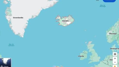 Posición estratégica de Islandia al sur del Círculo Polar Ártico. Google Maps. Posición estratégica de Islandia al sur del Círculo Polar Ártico. Google Maps.